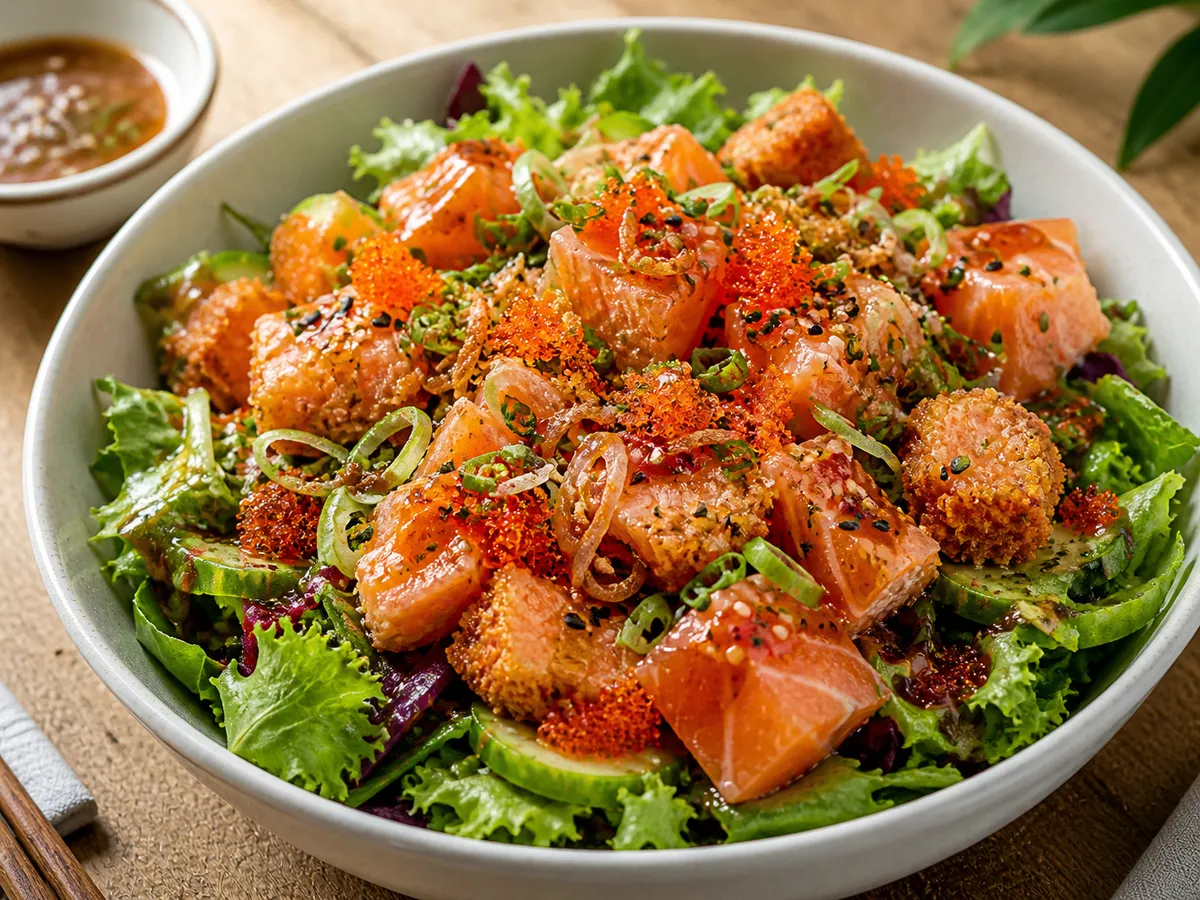 Salade saumon crispy