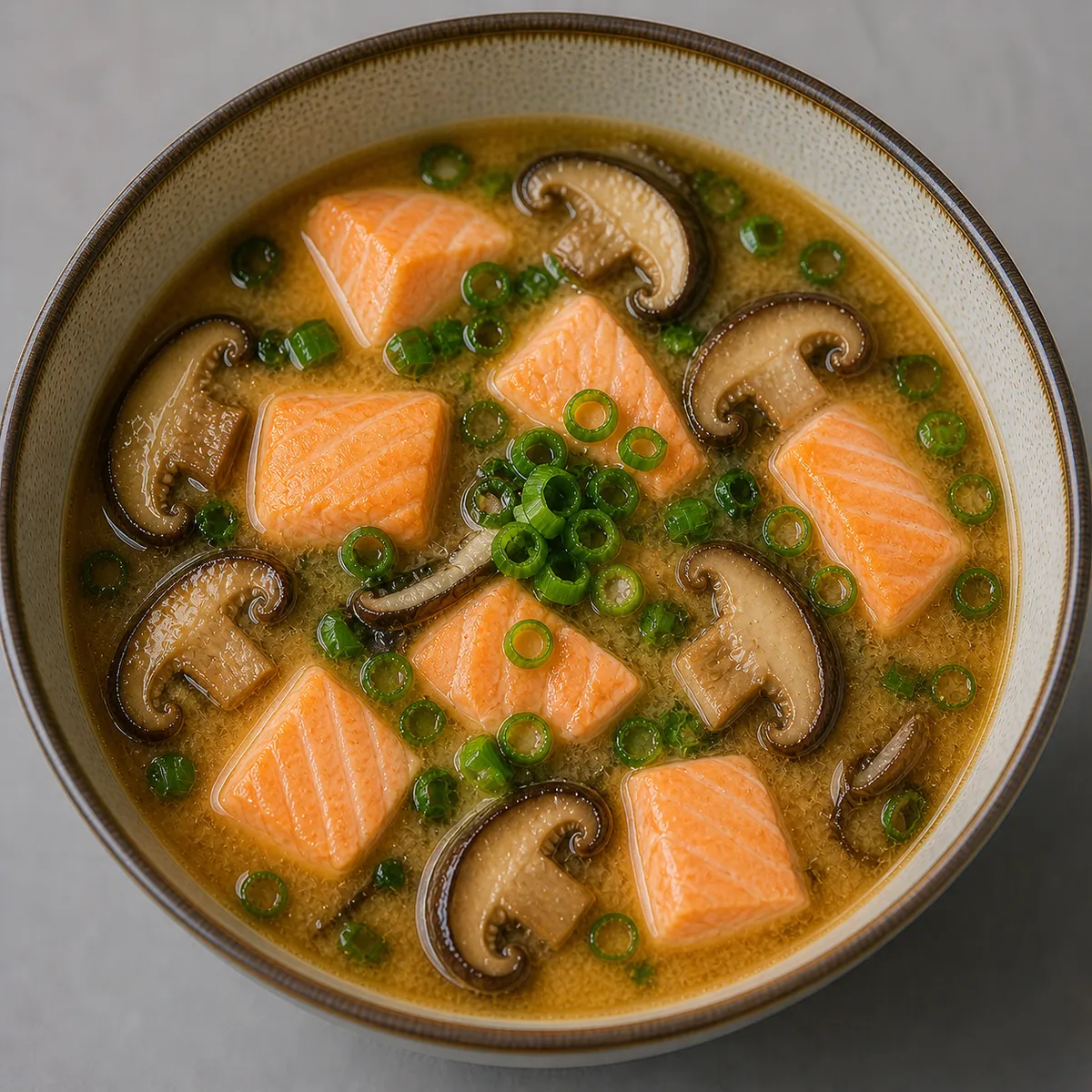 Miso saumon champignon