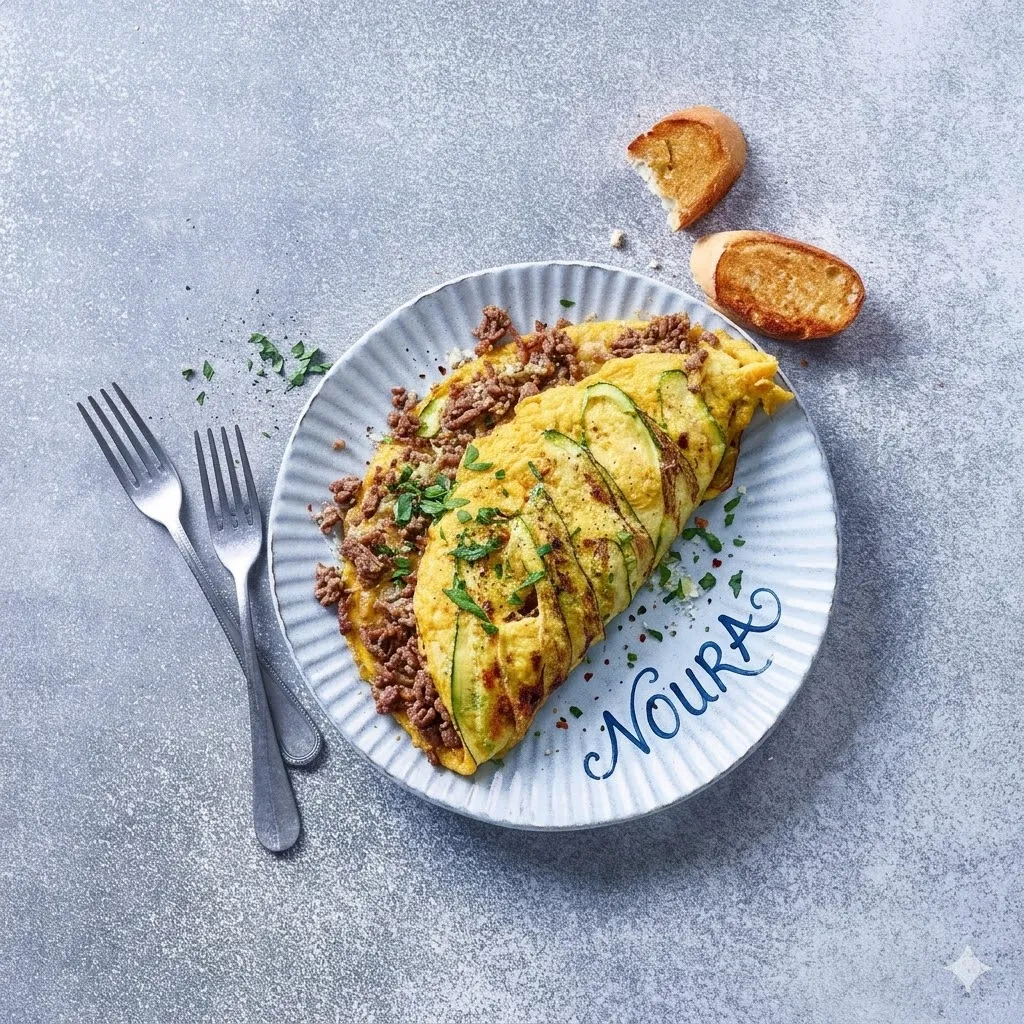 omelette viande hachée