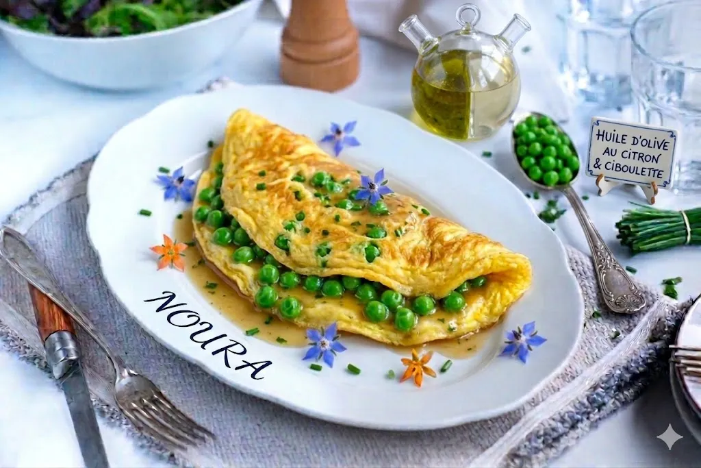 Omelette aux petits pois