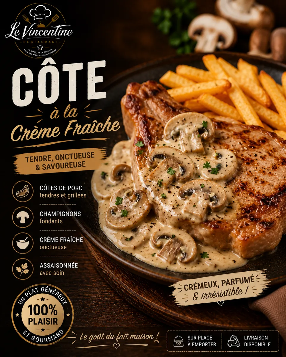 Côte à la crème fraiche