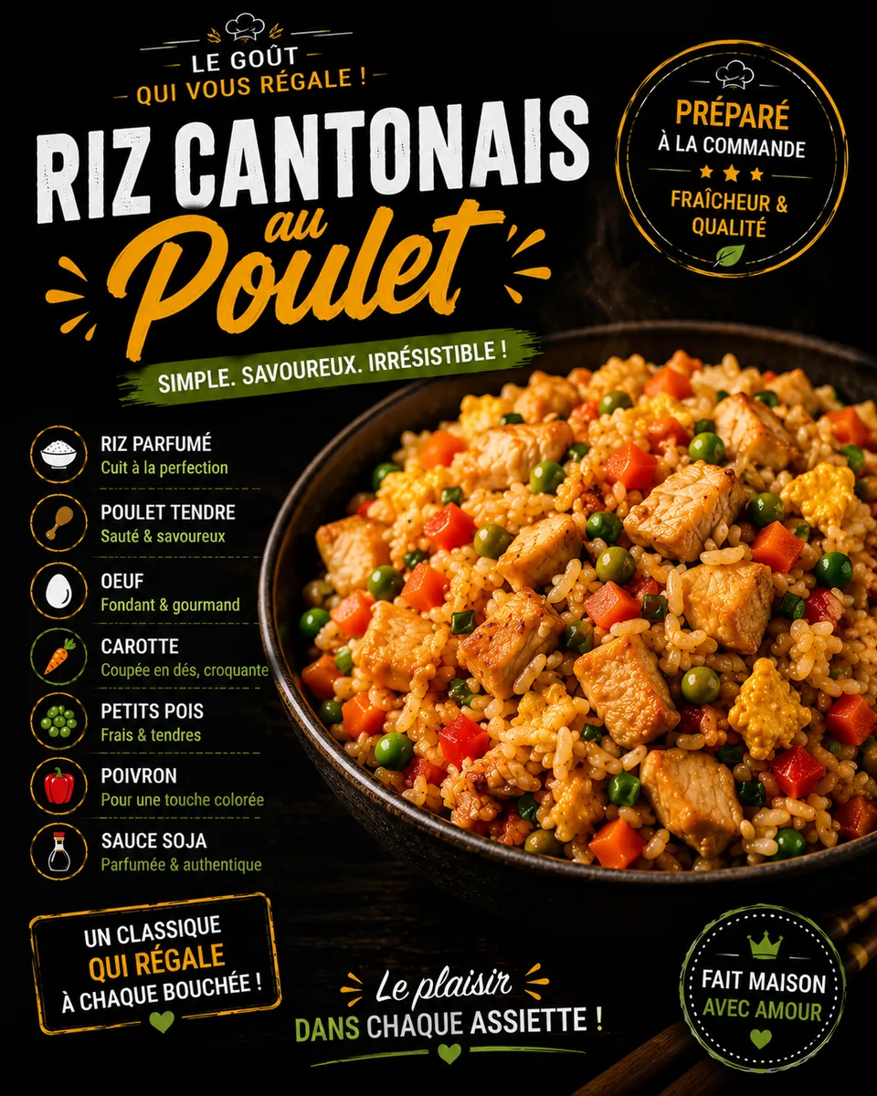 Riz cantonais au poulet 