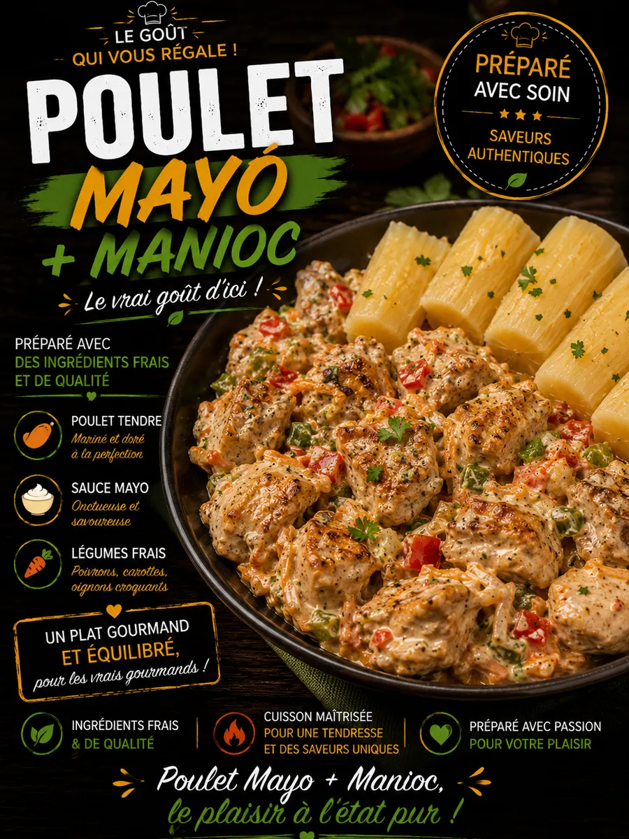 Poulet mayo + manioc