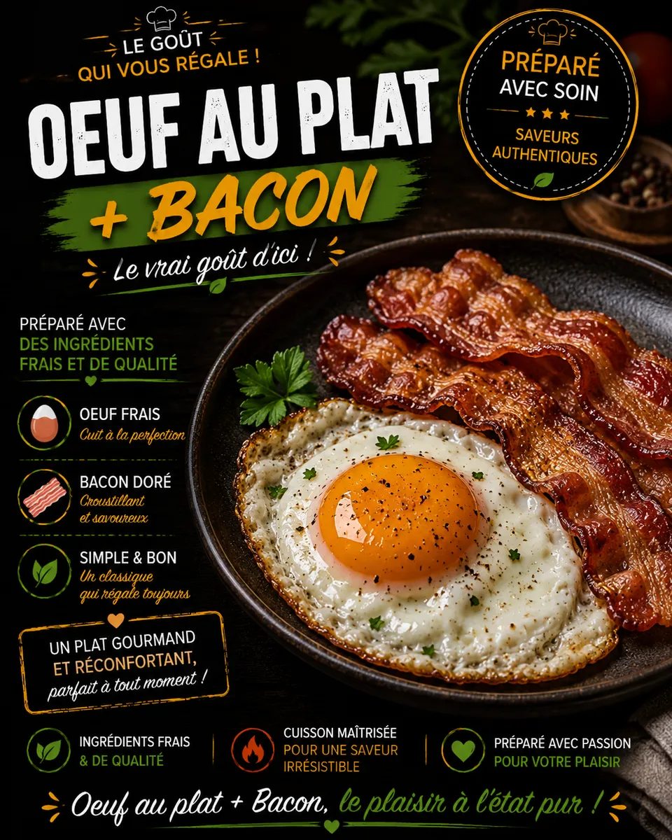 Oeuf au plat + bacon