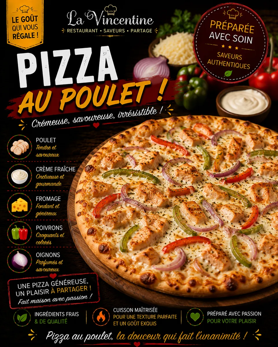 Pizza au poulet