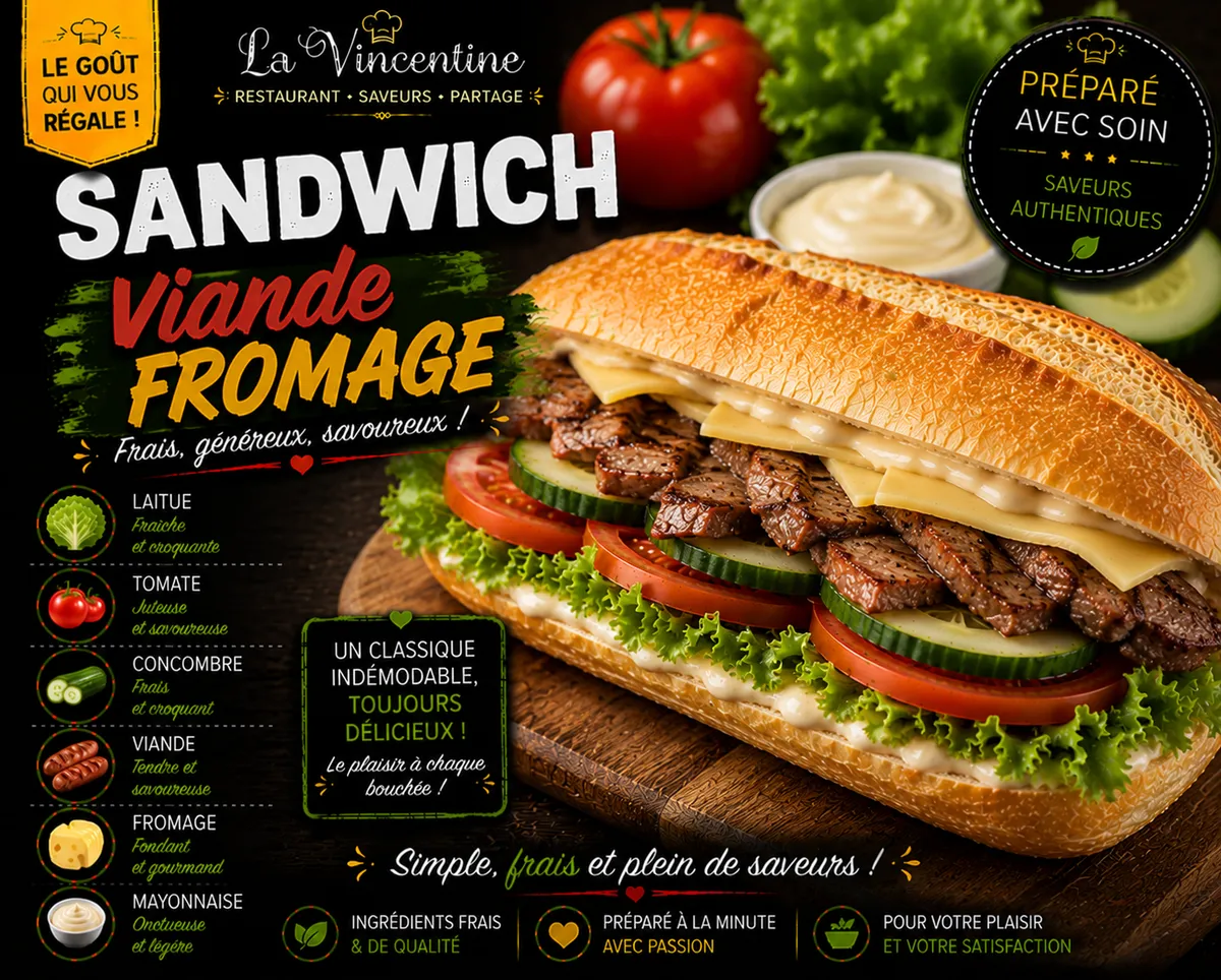 Sandwich Viande Fromage