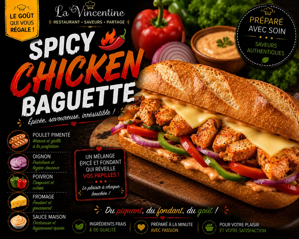 Spicy chicken Baguette